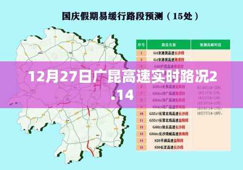 广昆高速实时路况,12月27日路况更新